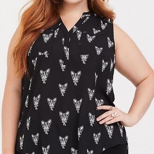 torrid HARPER - BLACK FRENCH BULLDOG TANK size 3